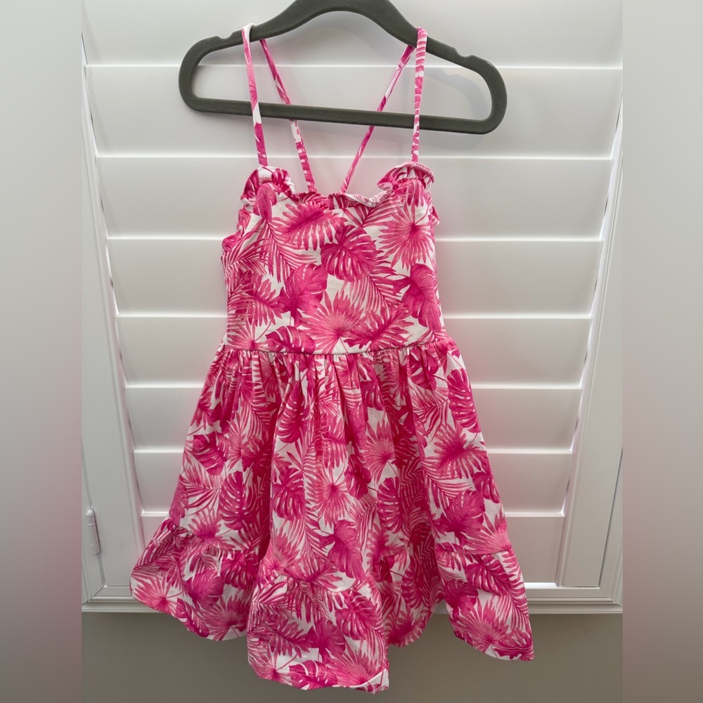 Janie and Jack Pink Leaf Print Dress